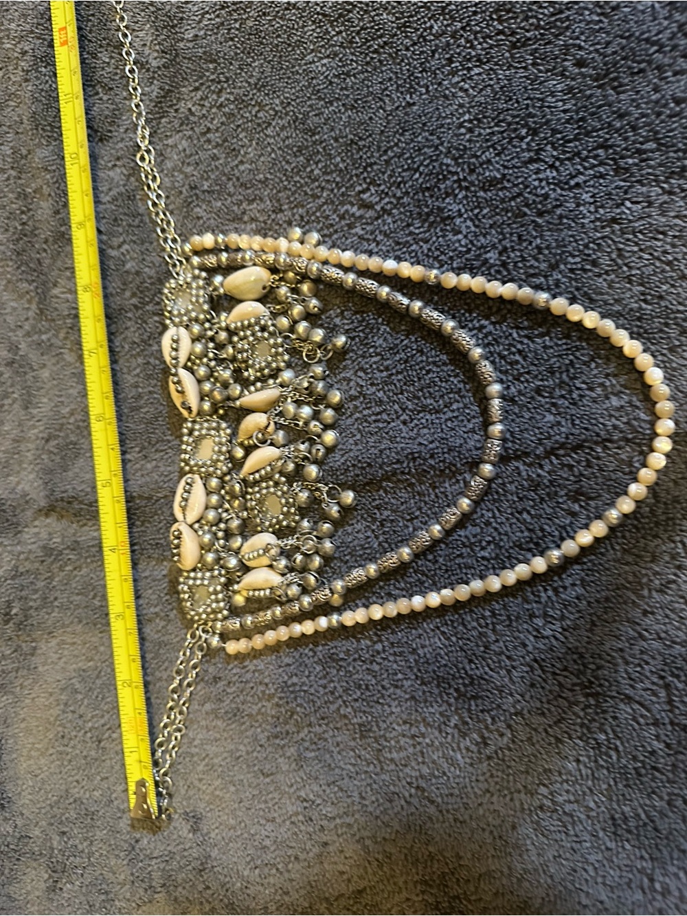 Free People Silver-Tone Shell & Bead Layered Choker Necklace - White - Picture 5 of 5